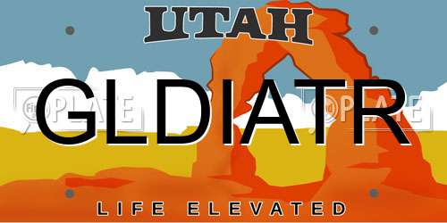 GLDIATR Utah License Plate
