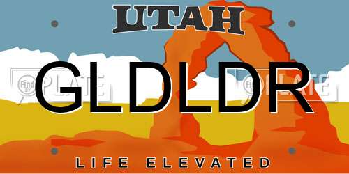 GLDLDR Utah License Plate
