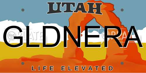 GLDNERA Utah License Plate