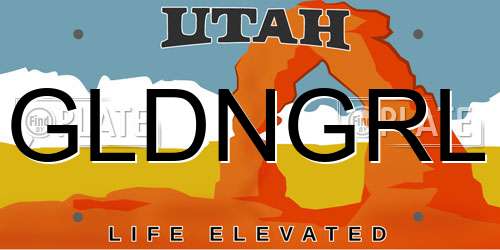 GLDNGRL Utah License Plate