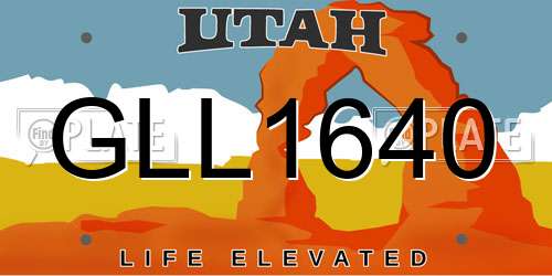 GLL1640 Utah License Plate