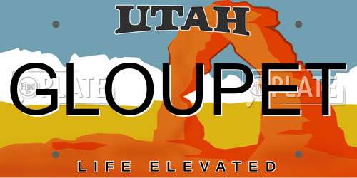 GLOUPET Utah License Plate