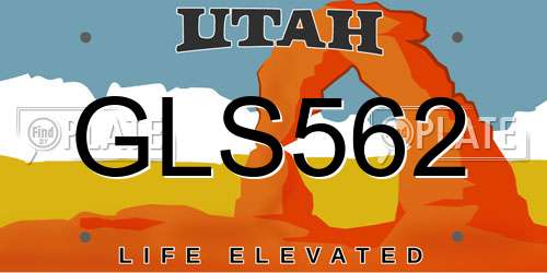 GLS562 Utah License Plate