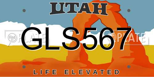 GLS567 Utah License Plate