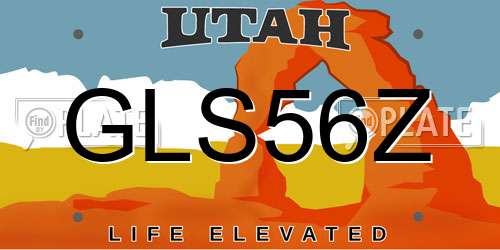 GLS56Z Utah License Plate