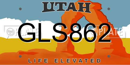 GLS862 Utah License Plate