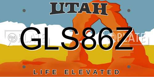 GLS86Z Utah License Plate