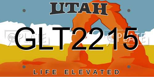 GLT2215 Utah License Plate
