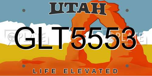 GLT5553 Utah License Plate