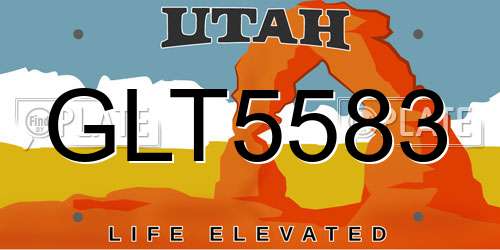 GLT5583 Utah License Plate
