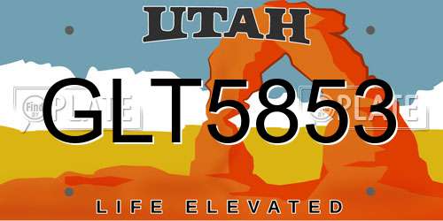 GLT5853 Utah License Plate