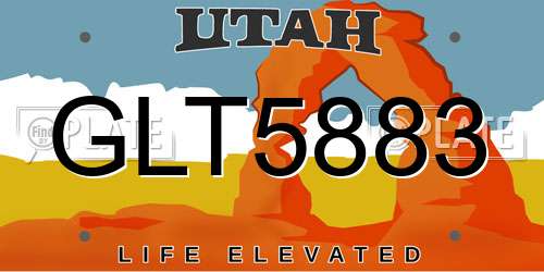 GLT5883 Utah License Plate