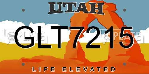 GLT7215 Utah License Plate