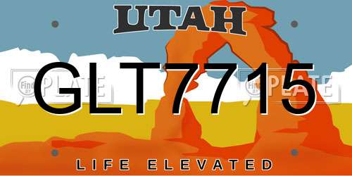 GLT7715 Utah License Plate