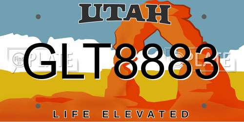 GLT8883 Utah License Plate