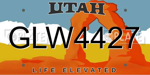GLW4427 Utah License Plate