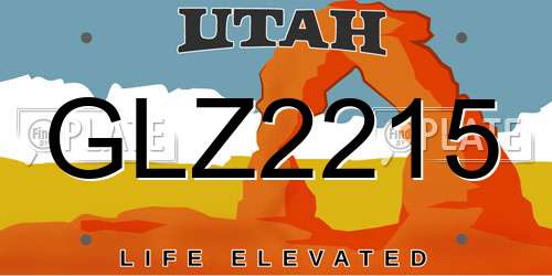 GLZ2215 Utah License Plate