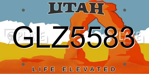 GLZ5583 Utah License Plate