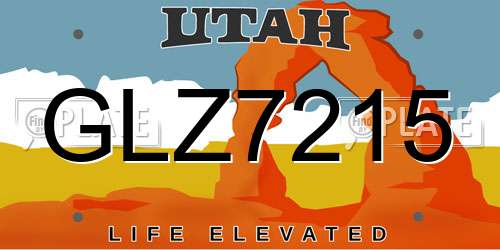 GLZ7215 Utah License Plate