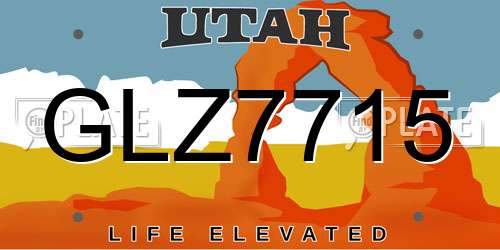 GLZ7715 Utah License Plate