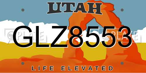 GLZ8553 Utah License Plate