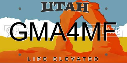 GMA4MF Utah License Plate