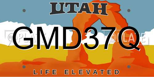GMD37Q Utah License Plate