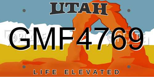 GMF4769 Utah License Plate