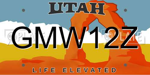 GMW12Z Utah License Plate