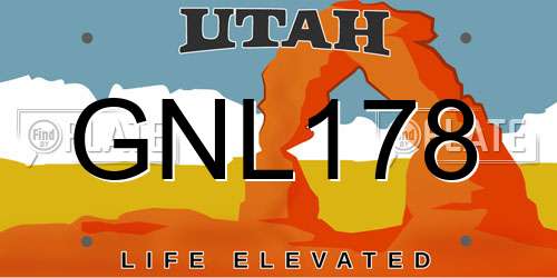 GNL178 Utah License Plate
