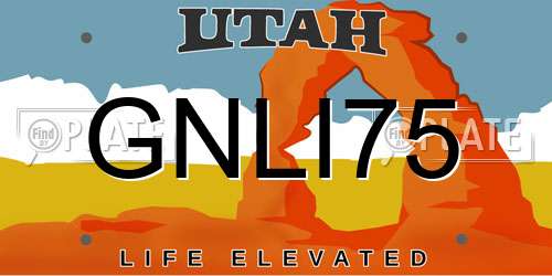 GNLI75 Utah License Plate