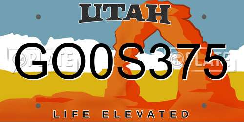 GO0S375 Utah License Plate