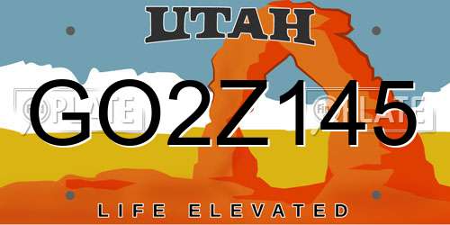 GO2Z145 Utah License Plate