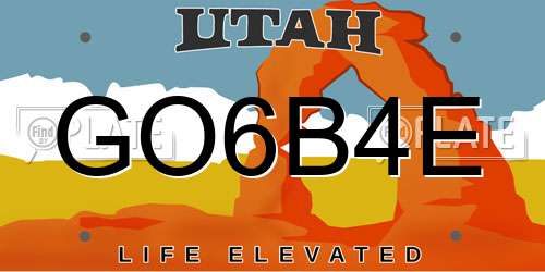 GO6B4E Utah License Plate