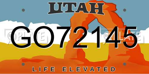 GO72145 Utah License Plate
