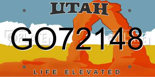 GO72148 Utah License Plate
