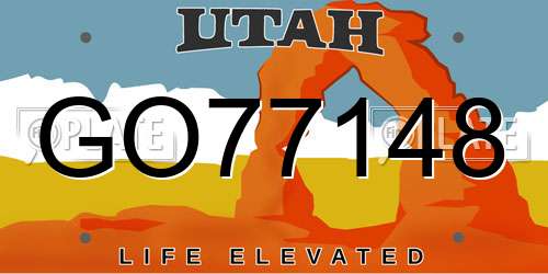 GO77148 Utah License Plate
