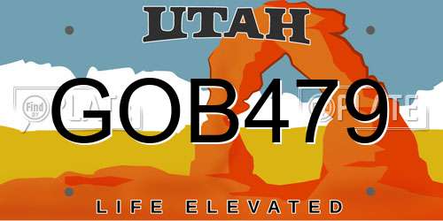 GOB479 Utah License Plate