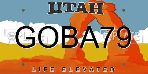 GOBA79 Utah License Plate