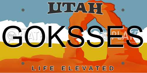 GOKSSES Utah License Plate