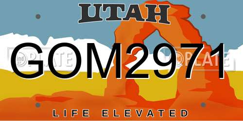 GOM2971 Utah License Plate