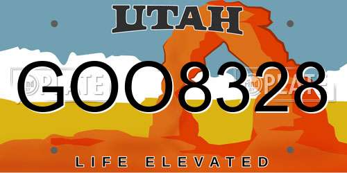 GOO8328 Utah License Plate