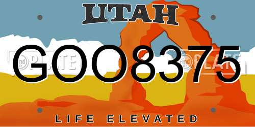GOO8375 Utah License Plate