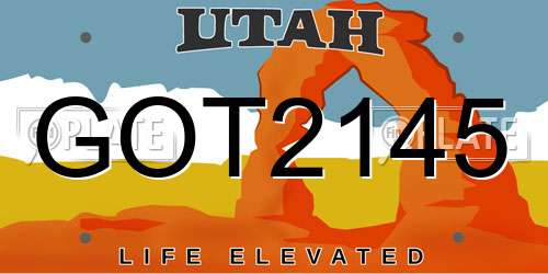 GOT2145 Utah License Plate