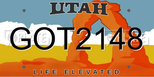 GOT2148 Utah License Plate