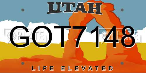 GOT7148 Utah License Plate
