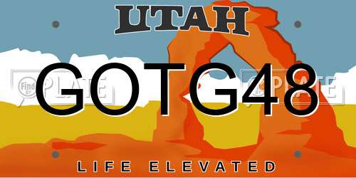 GOTG48 Utah License Plate