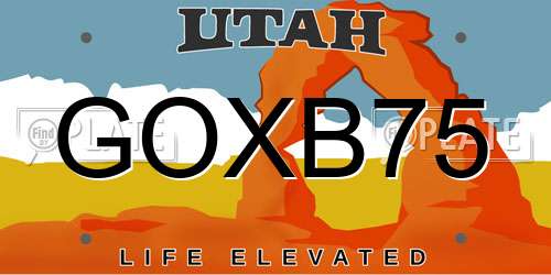 GOXB75 Utah License Plate