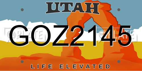 GOZ2145 Utah License Plate