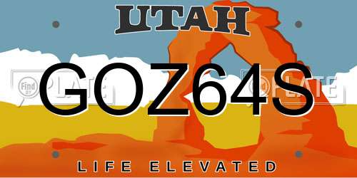 GOZ64S Utah License Plate
